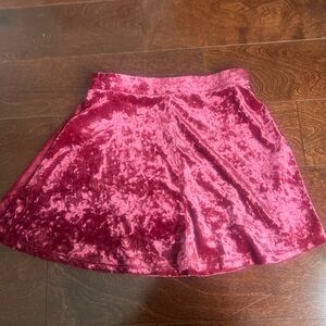 Pink Mini Velvet Skirt for Night Out